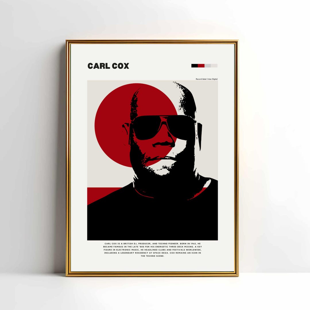 Carl Cox Poster | Techno DJ Wall Art | Electro Music Printable ...