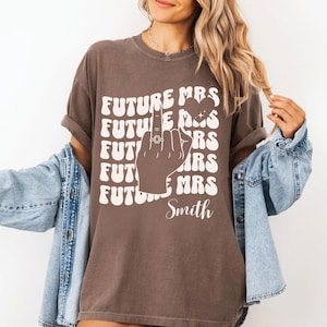 Retro Bachelorette Shirt: Personalized Future Mrs. Comfort Colors Tee