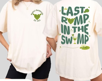 Last Romp in the Swamp Bachelorette Party Shirt, Personalized Funny Party Bride Gift Tee Comfort Colors®, Bach Party Custom Bride T-Shirt