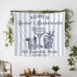 Benutzerdefinierte Bachelorette Wandteppich, personalisierte Junggesellinnenparty Banner, Brautparty-Dekor, Social Club Bachelorette Zeichen, Wandteppich