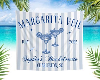 Benutzerdefinierte Bachelorette Wandteppich: Margaritas und Ehe, letzte Fiesta Kulisse