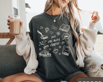 Comfort Colors Book Lover Shirt: "Just One More Chapter" Bookish Tee