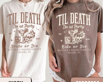 Camiseta de despedida de soltera "Bride Or Die": camiseta gótica para fiesta de Halloween