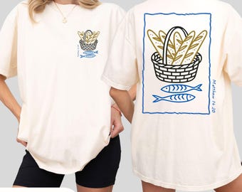 Fish & Loaves Christian Comfort Colors Shirt: Bible Study Tee, Catholic Gift