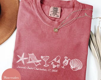 Custom Beach Bachelorette Comfort Colors Shirt: Coastal Bride Trip Tee