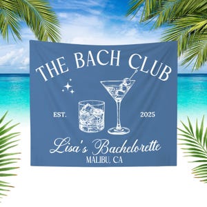 Custom Bachelorette Party Tapestry, Beach Bachelorette Photo Backdrop, The Bach Club Bachelorette Banner, Coastal Bachelorette, Party Decor