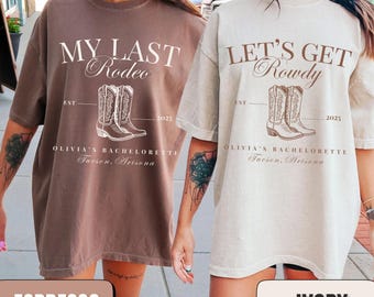 Camisetas personalizadas de despedida de soltera de rodeo: camisetas vaqueras del oeste