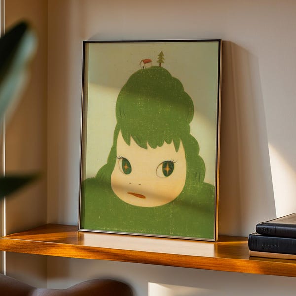 Yoshitomo Nara poster Harmless kitty Yoshitomo yoshimoto Nara Print phone case Cosmic Girl Guitar Girl Yayoi Kusama Print wabi sabi Japandi