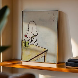 Yoshitomo Nara poster Harmless kitty Yoshitomo yoshimoto Nara Print phone case Cosmic Girl Guitar Girl Yayoi Kusama Print wabi sabi Japandi