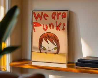 Yoshitoma Nara Plakat Wir sind Punks Yoshitamo yoshimoto Nara Print Handytasche Cosmic girl Harmless kitty Yayoi Kusama Print wabi sabi Japandi