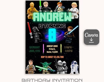 Printable Birthday Invitation, Star invite, wars invitation, darth vader birthday party, Instant Download stormtrooper invitation