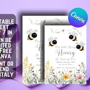 Bee First Birthday Invitation Our Little Honey First Birthday Invitation Bee Birthday Invite Cute Bee Birthday Invitation 1st Bee-Day Invite