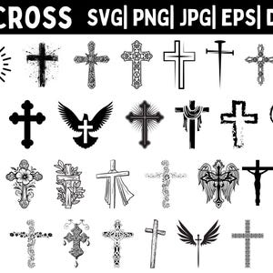 Cross Svg Bundle, CROSS BUNDLE SVG Files, Christian Svg, cross Png, Faith Cross Svg, Distressed Cross Svg, Religious Svg, Cross Clipart