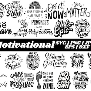 Motivational Svg Bundle, Positive Quote svg, Affirmation svg, Cute Inspirational svg, Saying Svg, Png Files, Funny Quotes cut files