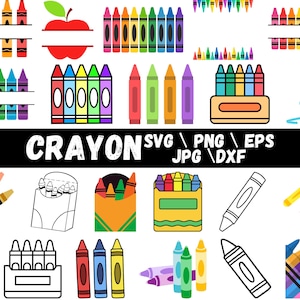 Crayon Split Monogram Svg, Crayon svg, Teacher Svg, Crayon Wrapper Svg, Crayon Set Svg, Crayon Wrapper Cut File, Crayon Shirt Svg