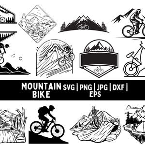 Mountain bike svg / Bike svg cut files / Cycling svg / Man on bike SVG / Svg file for Cricut/ Instant Download / Commercial use clipart