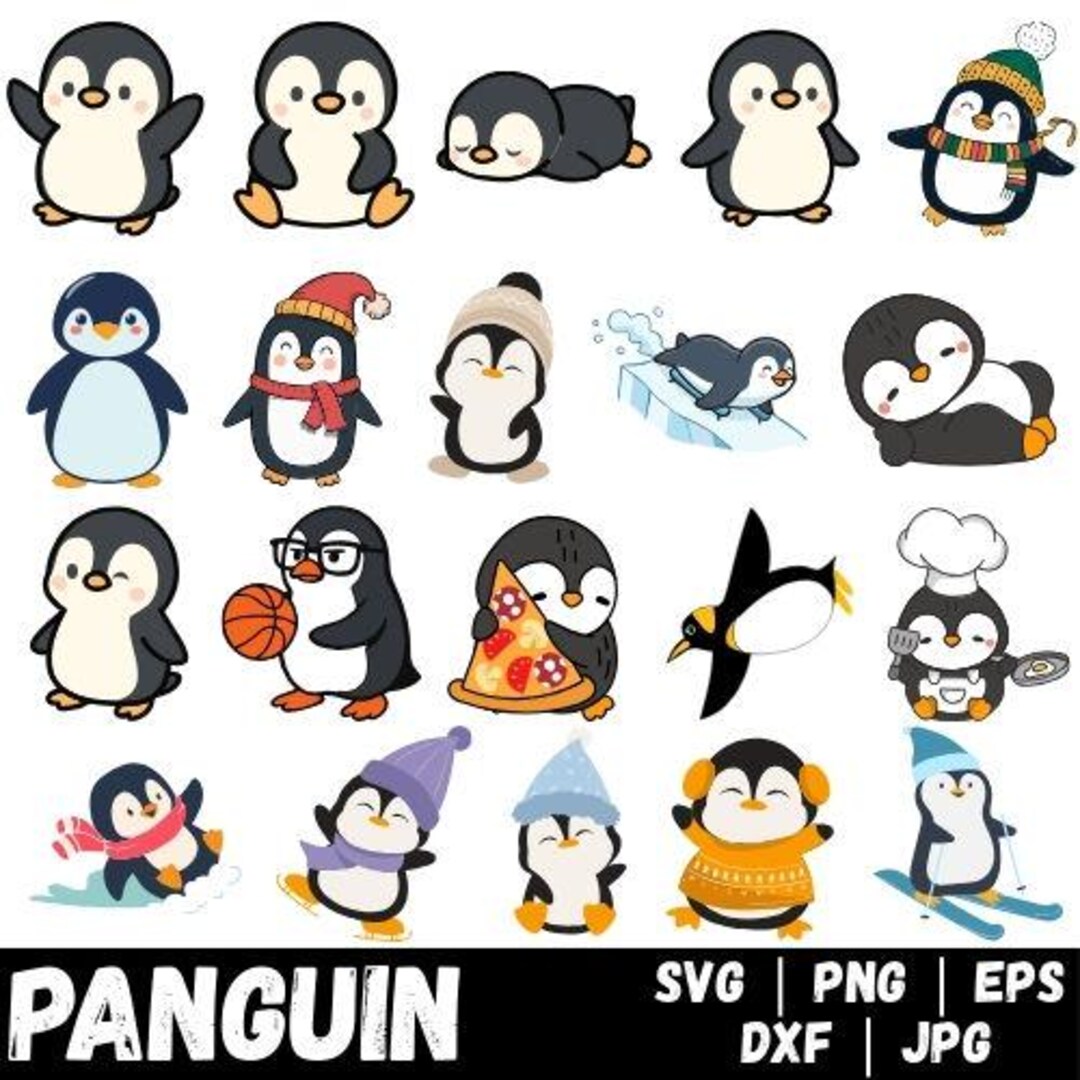 Penguin Clipart Bundle, Penguin SVG Files for Cricut (digital Download ...