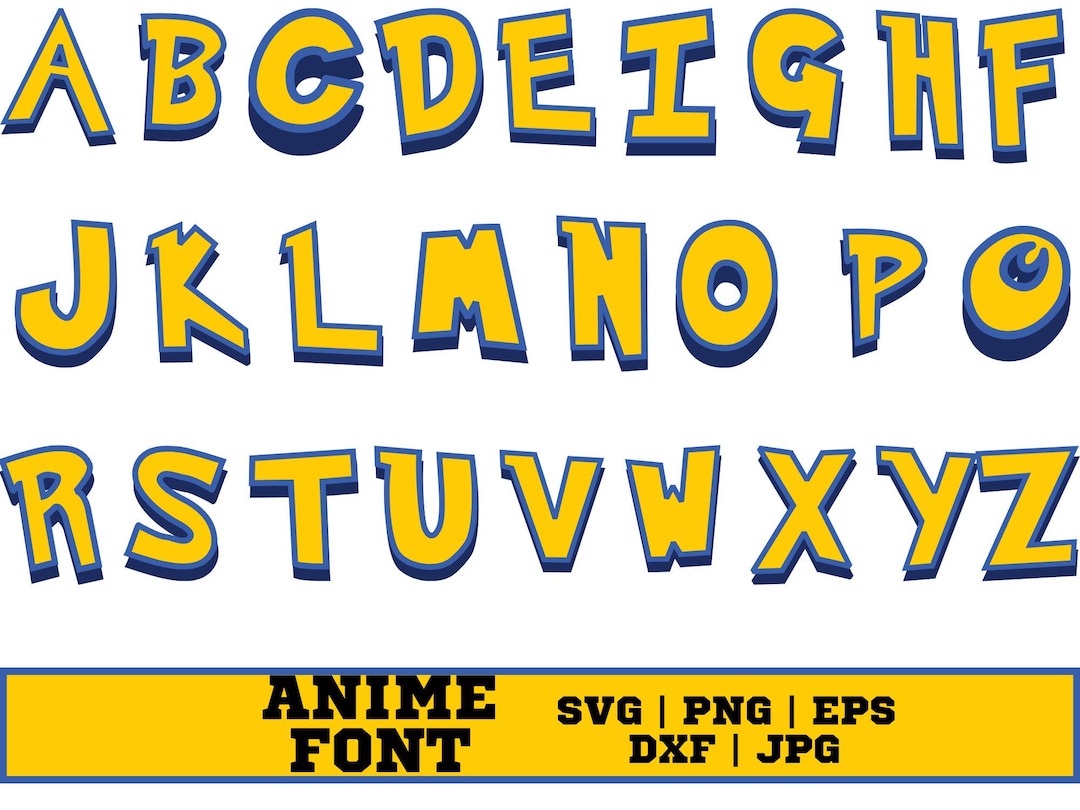 Anime Letters SVG Bundle: Cartoon Font for Cricut (digital Download - Etsy