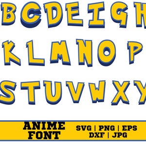 Anime-Svg-Bundle, Cartoon-Buchstaben-Svg Cricut, Geburtstagsschrift, Baby-Schrift, Baby-Shirt