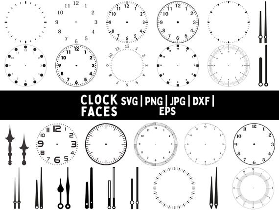 Clock Face SVG Bundle: Modern & Old Designs (Digital Download