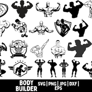Bodybuilder svg,Fitness Svg,muscle man svg,bodybuilder cut file,Weights Svg,Clipart for cricut and silhouette,bodybuilder png,Aerobic Svg