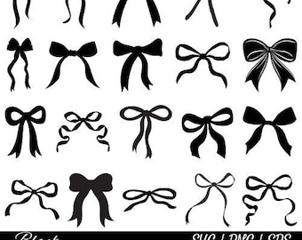 Black Bow Svg Bundle, Ribbon Bow Svg, Coquette Bow Svg, Bow Tie Svg, Ribbon Bow Clipart, Svg Files For Cricut, Instant Download, Silhouette
