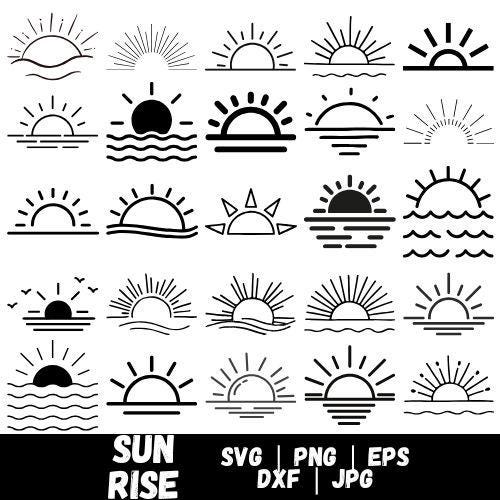 Sunrise and Sunset Vector Clipart, Sun SVG Bundle (digital Download) - Etsy