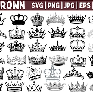 Royal Crown Svg, Crown Svg Bundle, King Crown Svg, Queen Crown Svg, Crown Clipart, Princess Tiara Svg, Cricut, Silhouette, Instant Download