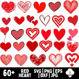Red Heart SVG, Valentine&#39;s day svg, Red Hearts bundle, Love Svg, Heart svg, Instant Download , Lover Svg Bundle, Red Heart Png Bundle.