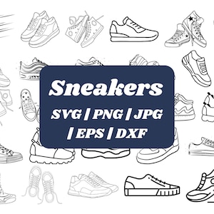 Sneaker SVG Bundle: Shoes Clipart for Cricut, Sublimation (Digital Download)