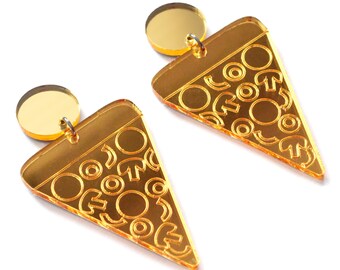 Gold Pizza Earring