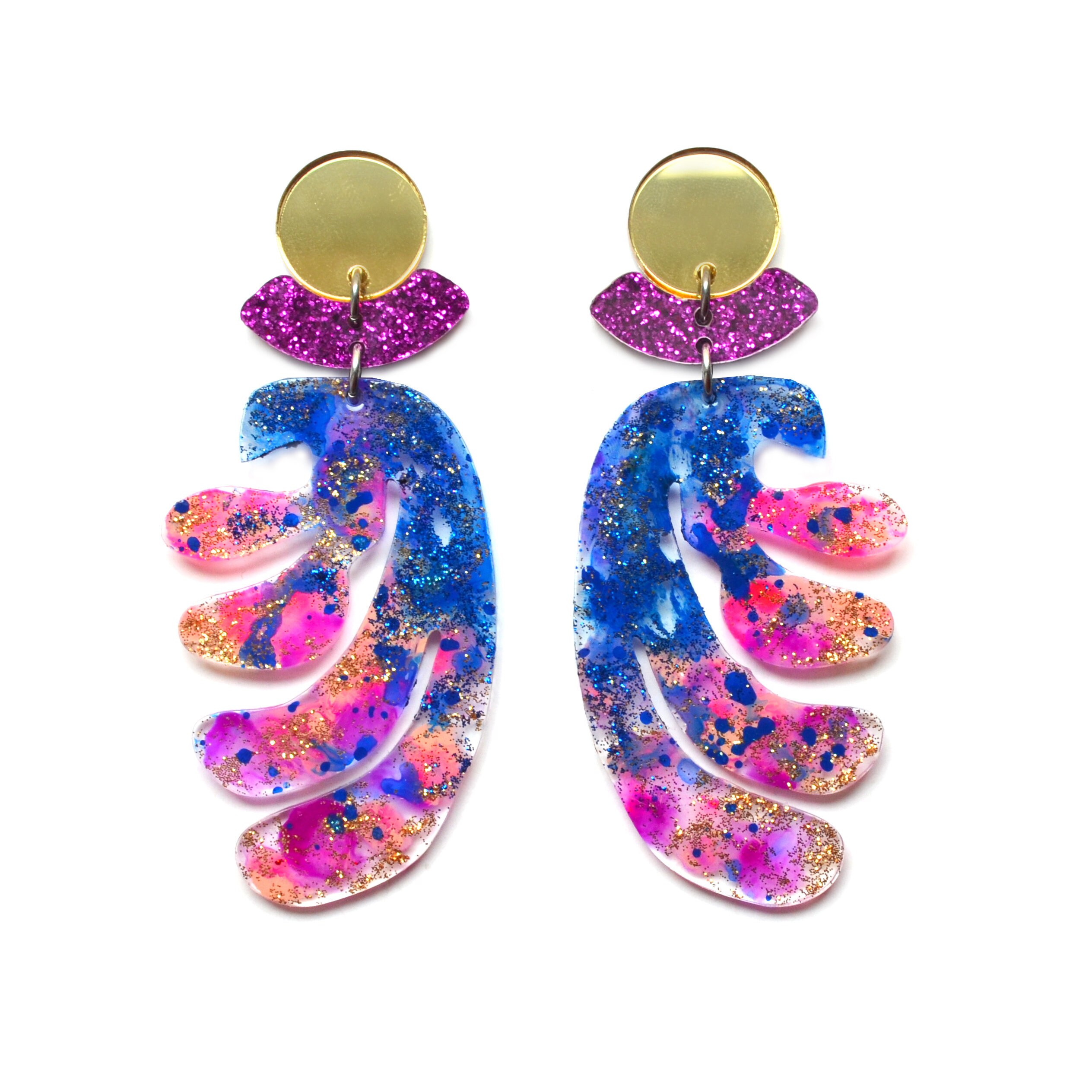 Abstract Shape Earring Laser Cut Earring Acrylic Earring Resin Etsy