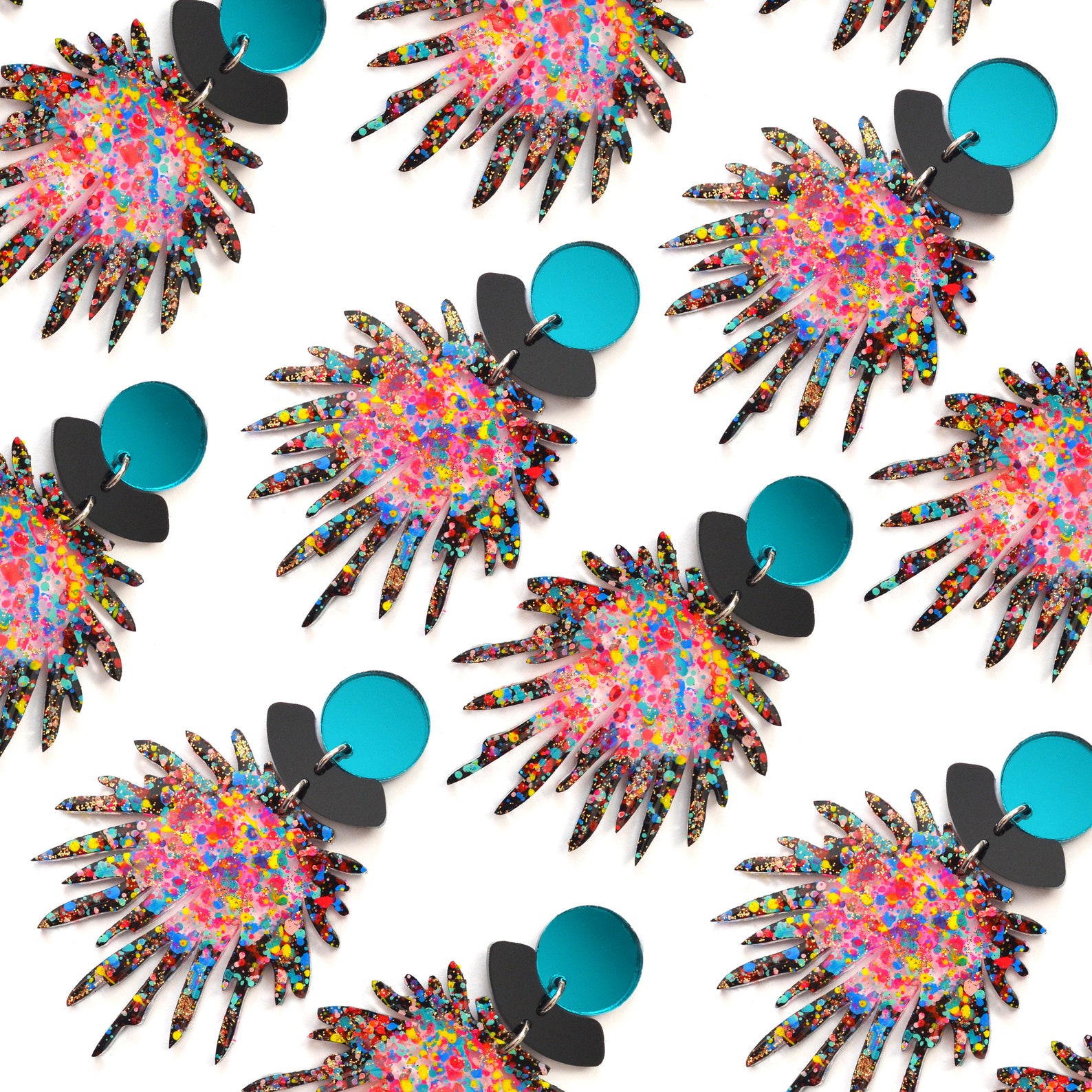 Statement Earrings Pom Pom Earring Confetti Party Earring Etsy