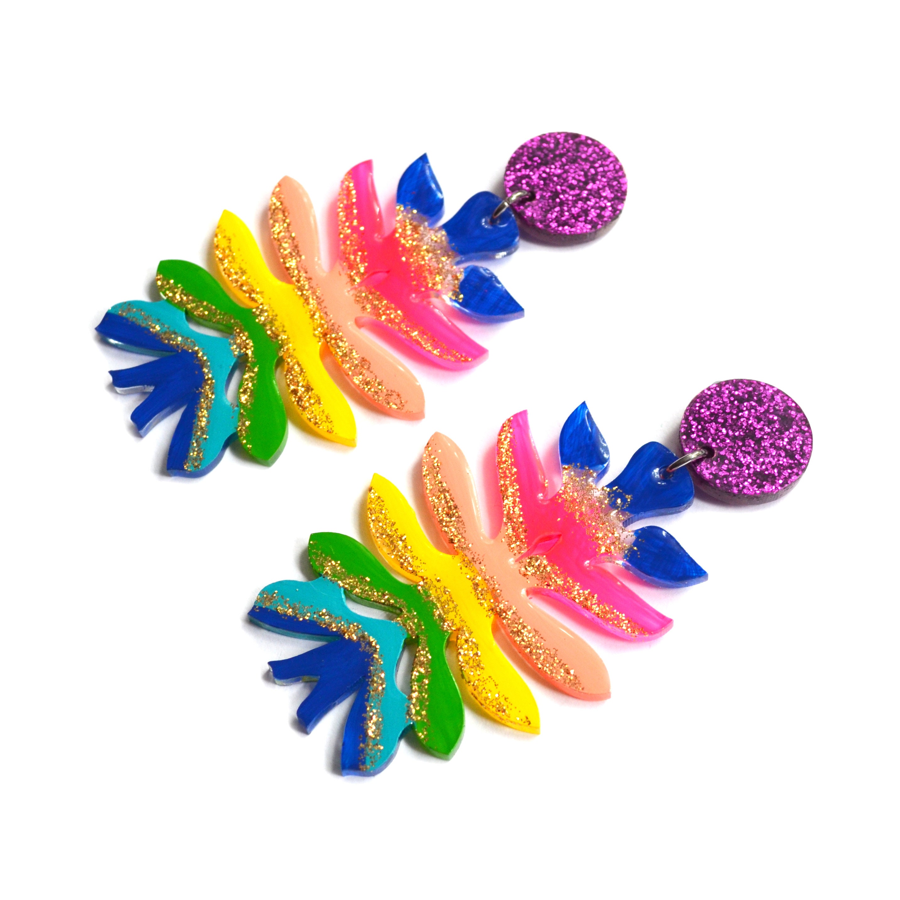 Laser Cut Earring Acrylic Earring Resin Earrings Glitter Etsy