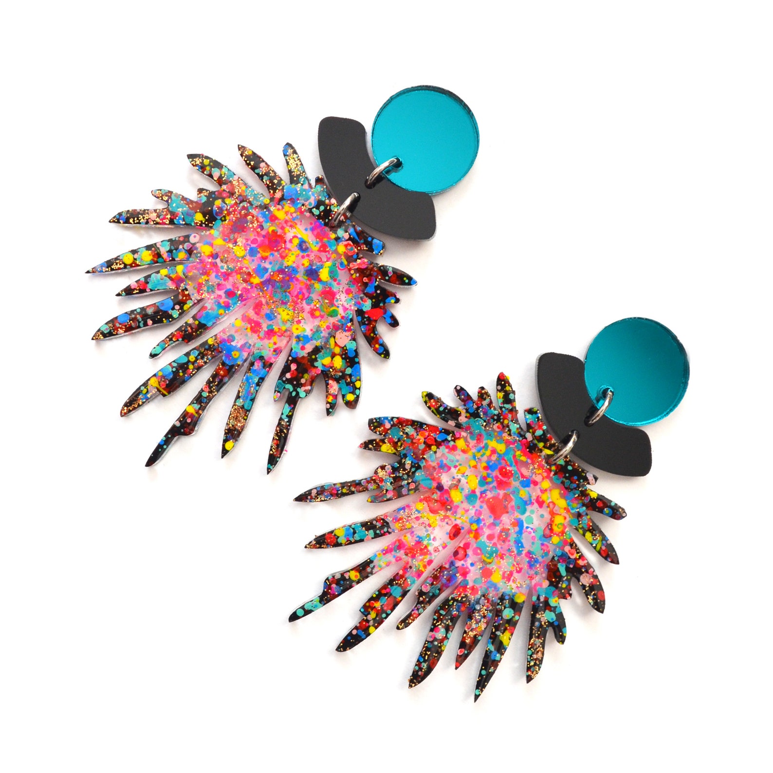 Statement Earrings Pom Pom Earring Confetti Party Earring Etsy
