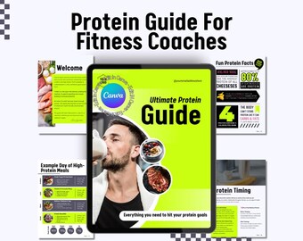 Protein Ernährungsratgeber für Fitness Coaches: Canva Template (PDF Download)