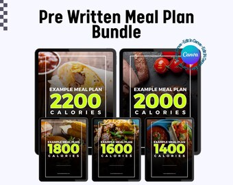 Meal Plan Bundle for Fitness Coaches | Editable Canva Nutrition Plans | Macro & Calorie Calculated