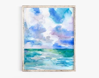 ocean watercolor etsy