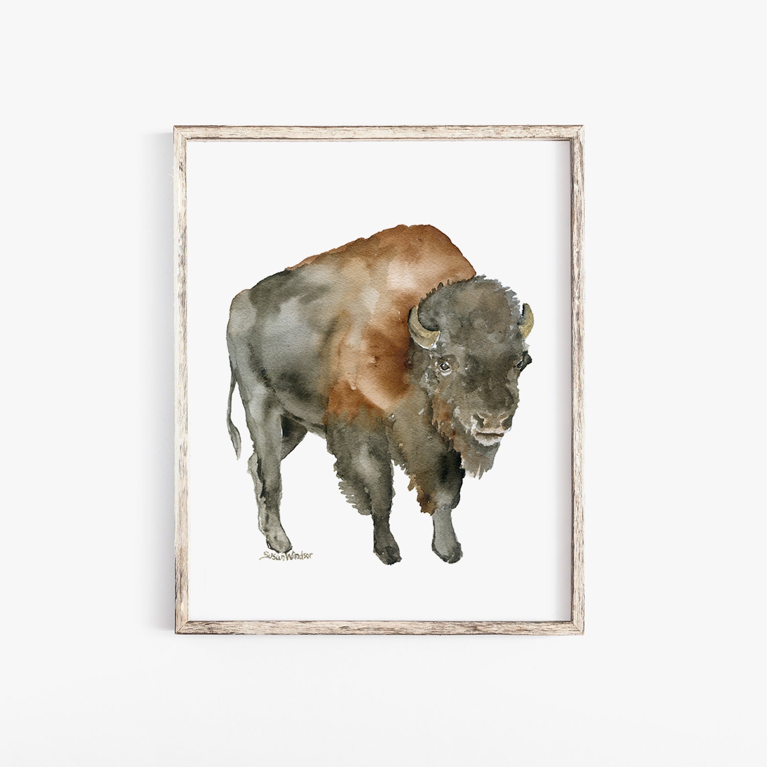 Bison 2 Watercolor Painting Giclee Print Reproduction pic