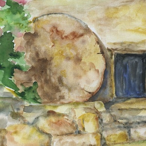 Empty Tomb Watercolor Painting Giclee Print Easter Print Fine Art UNFRAMED image 3