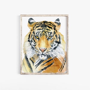 Tiger Watercolor Large Poster Giclee Print UNFRAMED