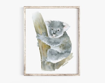 Koala Watercolor Painting Giclee Print - Animal Painting Wall Art - Australia Animal UNFRAMED