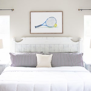 Tennis Ball and Racket Watercolor Large Poster Art Print UNFRAMED image 2