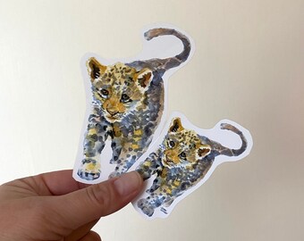 Jaguar Watercolor Vinyl Sticker - For Water Bottles and Laptops