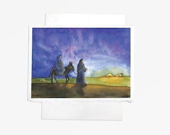 Bethlehem Christmas Cards Watercolor Painting Set of 10