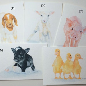 Watercolor Animal Cards Mix and Match Set of 8 image 4