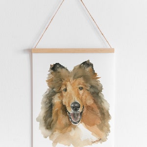 Collie Watercolor Painting Giclee Print Preproduction Reveille Portrait A&M UNFRAMED afbeelding 5