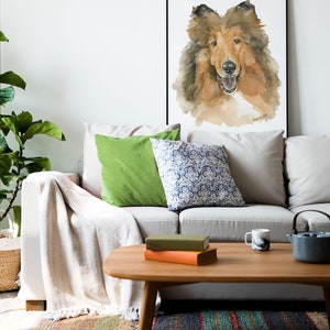 Collie Watercolor Painting Giclee Print Preproduction Reveille Portrait A&M UNFRAMED afbeelding 7