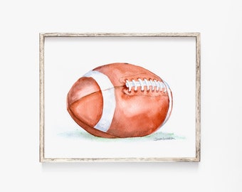 Football Watercolor Painting Giclee Print - Sports Boys Room Nursery Art UNFRAMED