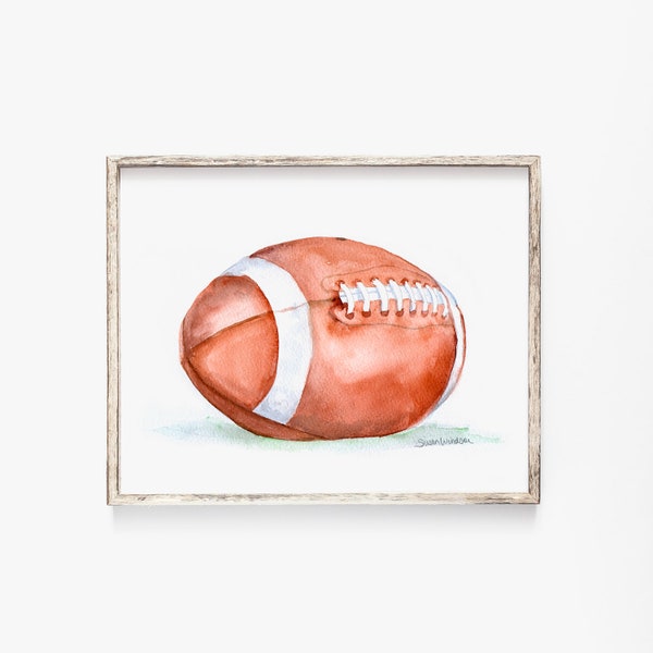 Football Watercolor Painting Giclee Print - Sports Boys Room Nursery Art UNFRAMED